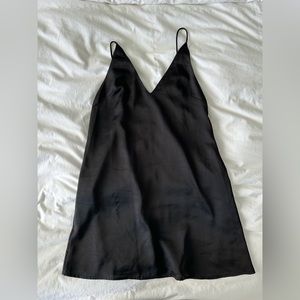 Black v neck slip dress